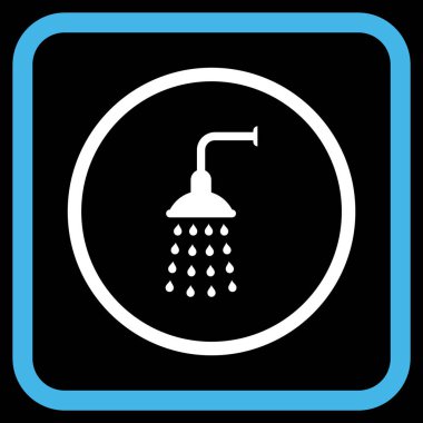 Duş vektör simgesi bir çerçeve içinde