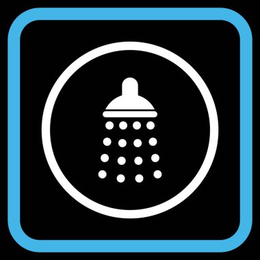 Duş vektör simgesi bir çerçeve içinde