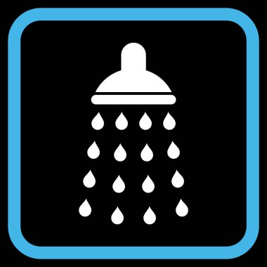 Duş vektör simgesi bir çerçeve içinde
