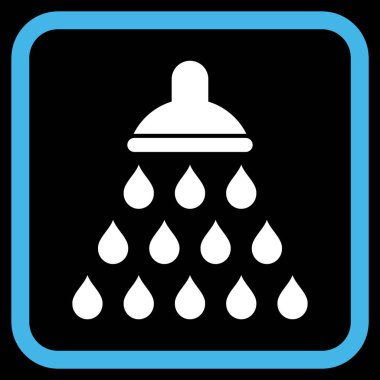 Duş vektör simgesi bir çerçeve içinde