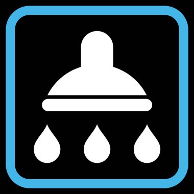 Duş vektör simgesi bir çerçeve içinde