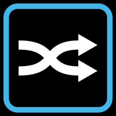 Shuffle okları doğru vektör simgesi bir çerçeve içinde