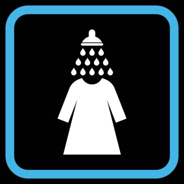 Duş yıkama kadın elbise vektör simgesi bir çerçeve içinde