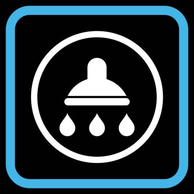 Duş vektör simgesi bir çerçeve içinde