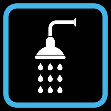 Duş vektör simgesi bir çerçeve içinde