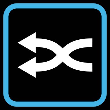 Shuffle oklar sol vektör simgesi bir çerçeve içinde