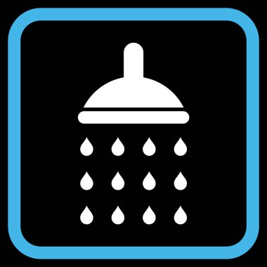 Duş vektör simgesi bir çerçeve içinde