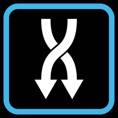 Vektör simgesi aşağı okları bir çerçevede shuffle