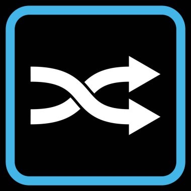 Shuffle okları doğru vektör simgesi bir çerçeve içinde
