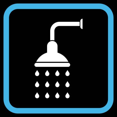 Duş vektör simgesi bir çerçeve içinde