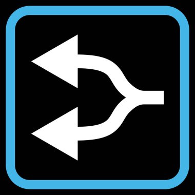 Split oklar sol vektör simgesi bir çerçeve içinde