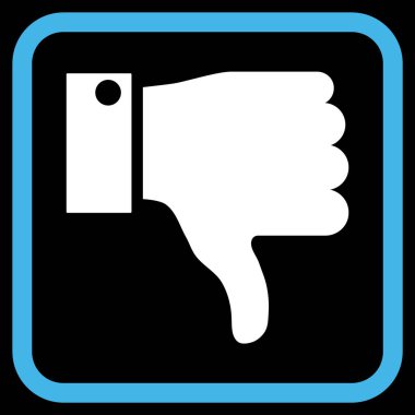 Vektör simgesi bir çerçeve içinde aşağı parmak