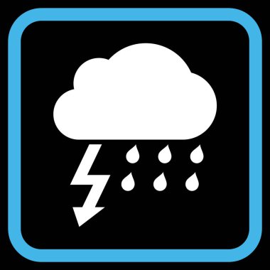 Fırtına vektör simgesi bir çerçeve içinde