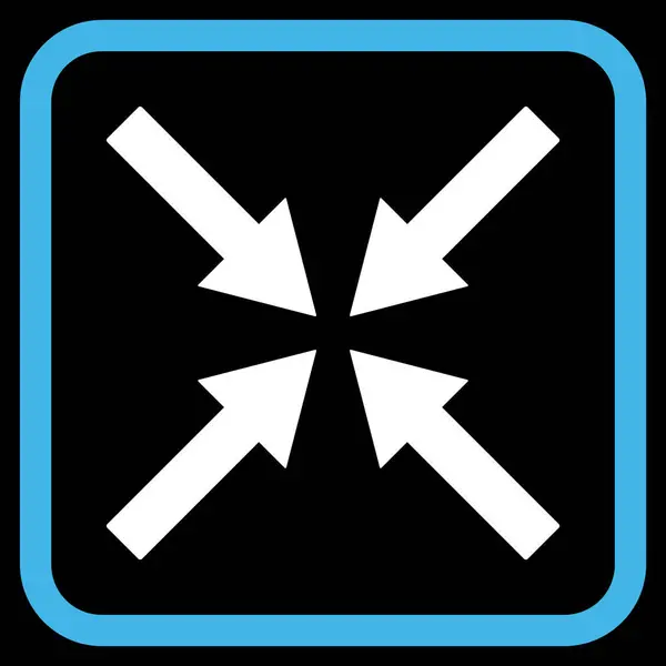 Icona vettoriale delle frecce centrali in una cornice — Vettoriale Stock