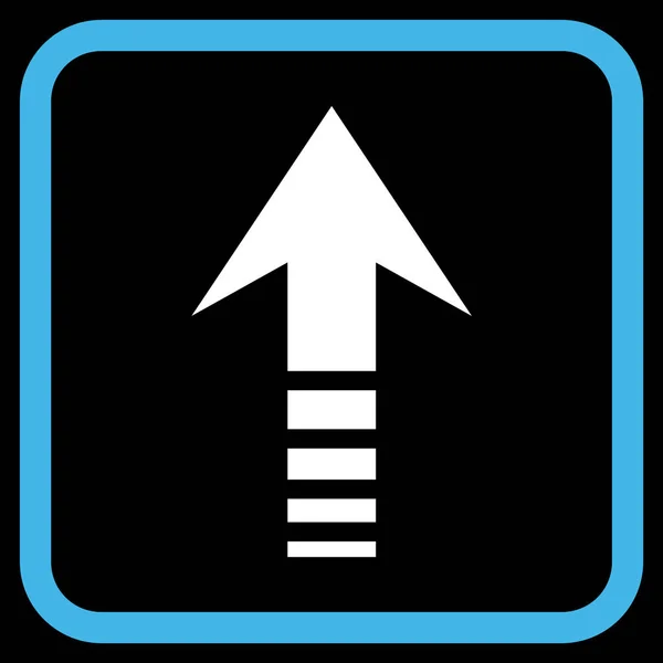 Skicka upp vektor ikonen i en ram — Stock vektor
