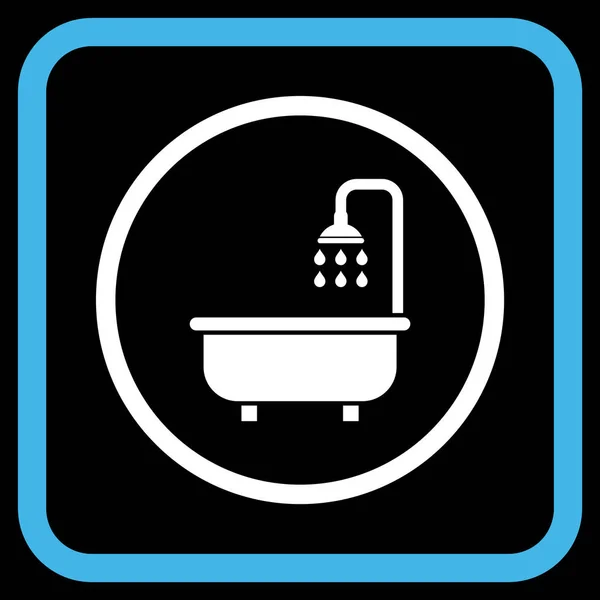 Vector de baño de ducha icono en un marco — Vector de stock