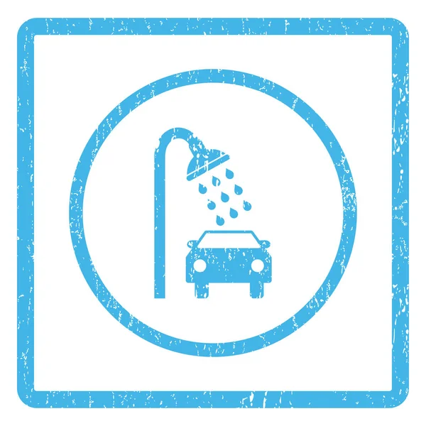 Sello de goma del icono de la ducha del coche — Archivo Imágenes Vectoriales