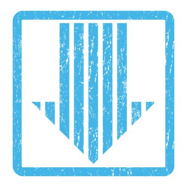 Ok simgesi lastik damgası aşağı şerit