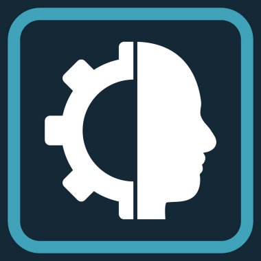 Cyborg dişli vektör simgesi bir çerçeve içinde