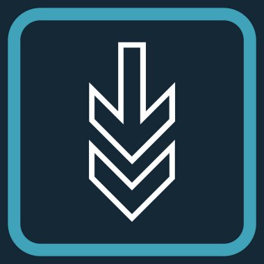 Vektör simgesi bir çerçeve içinde aşağı yön