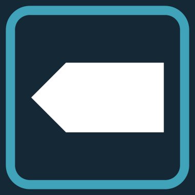 Yön sol vektör simgesi bir çerçeve içinde