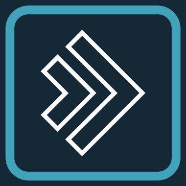 Yöne doğru vektör simgesi bir çerçeve içinde