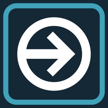 Yöne doğru vektör simgesi bir çerçeve içinde