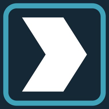 Yöne doğru vektör simgesi bir çerçeve içinde