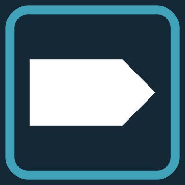 Yöne doğru vektör simgesi bir çerçeve içinde