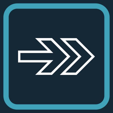 Yöne doğru vektör simgesi bir çerçeve içinde