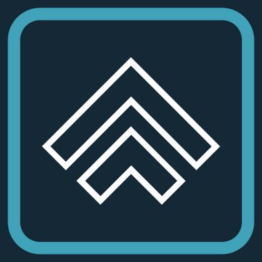 Yön yukarı vektör simgesi bir çerçeve içinde