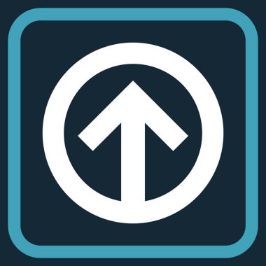 Yön yukarı vektör simgesi bir çerçeve içinde