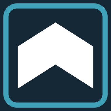 Yön yukarı vektör simgesi bir çerçeve içinde