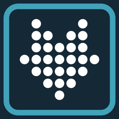 Vektör simgesi bir çerçeve içinde aşağı noktalı ok