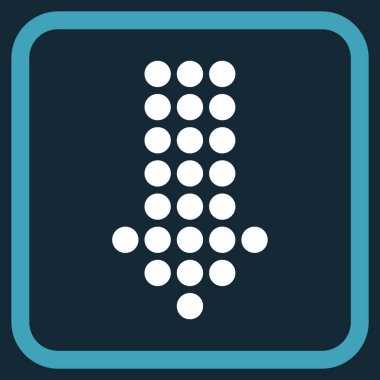 Vektör simgesi bir çerçeve içinde aşağı noktalı ok