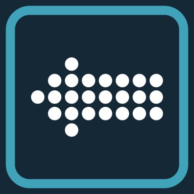 Noktalı ok sol vektör simgesi bir çerçeve içinde