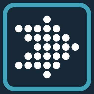 Noktalı ok doğru vektör simgesi bir çerçeve içinde