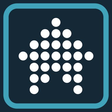 Vektör simgesi bir çerçeve içinde yukarı noktalı ok