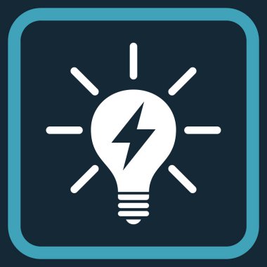 Elektrik ışık ampul vektör simgesi bir çerçeve içinde