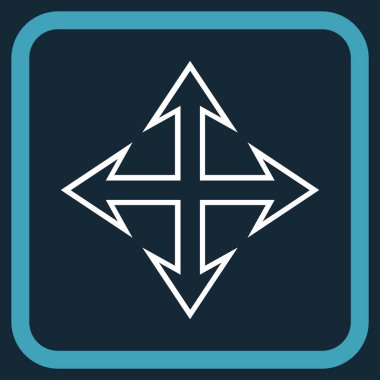 Genişletin okları vektör simgesi bir çerçeve içinde