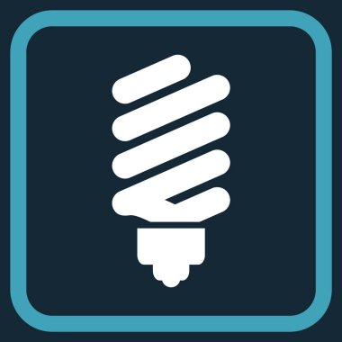 Floresan ampul vektör simgesi bir çerçeve içinde