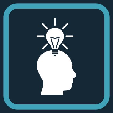 Dahi ampul vektör simgesi bir çerçeve içinde