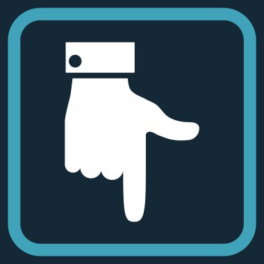 Vektör simgesi bir çerçeve içinde aşağı el işaretçisi