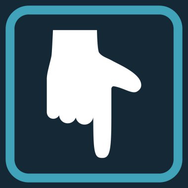 Vektör simgesi bir çerçeve içinde aşağı el işaretçisi