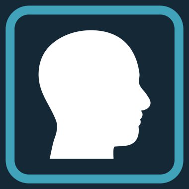 Kafa vektör simgesi bir çerçeve içinde profil