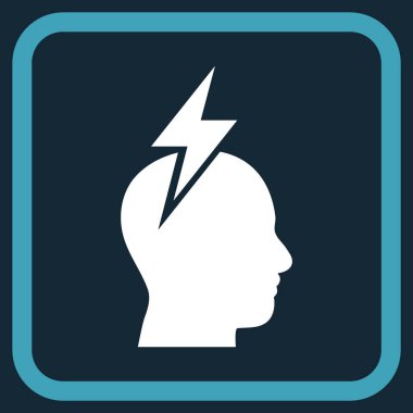 Baş ağrısı vektör simgesi bir çerçeve içinde