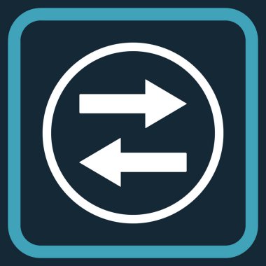 Yatay Çevir ok simge bir çerçeve içinde vektör