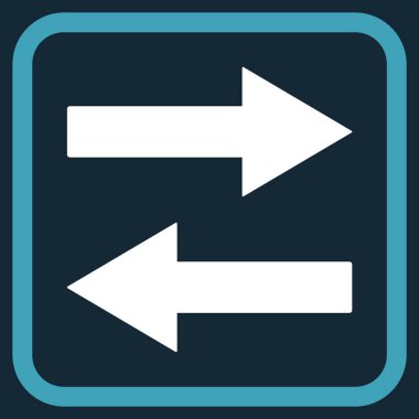 Yatay Çevir ok simge bir çerçeve içinde vektör