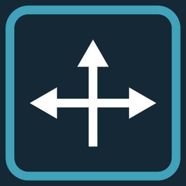 Kavşak yön vektör simgesi bir çerçeve içinde