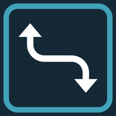 Bend ok vektör simgesi bir çerçeve içinde karşısında